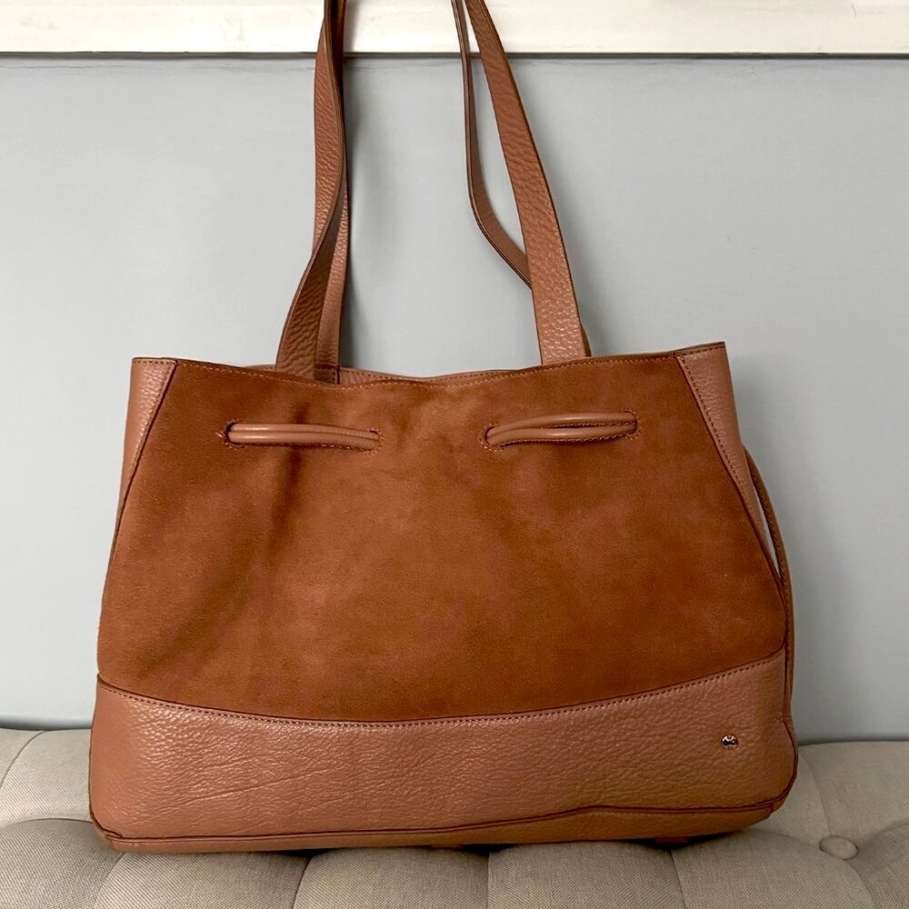 Halston Heritage Brown Leather & Suede Shoulder Bag- Great Condition